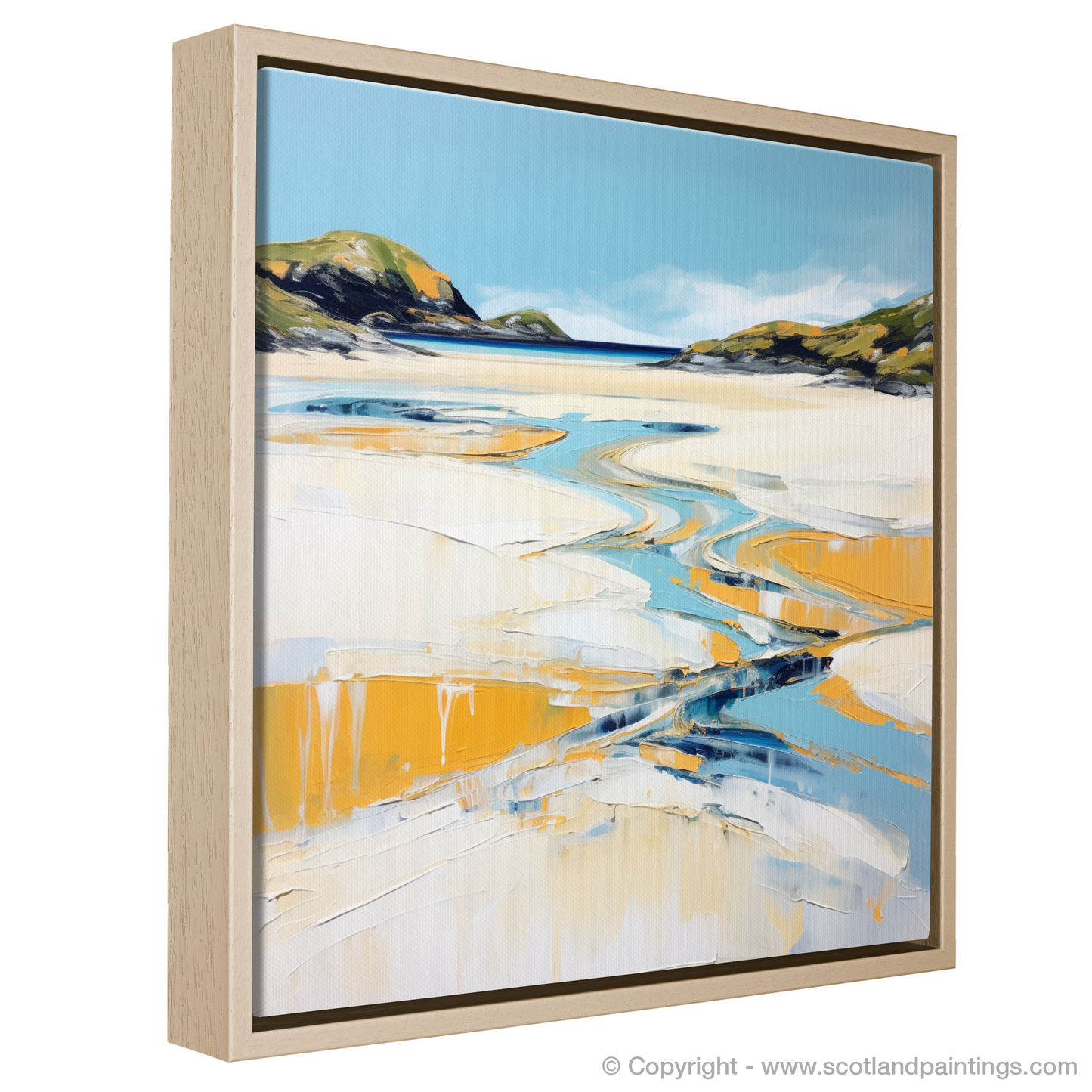 Painting and Art Print of Silver Sands of Morar in summer entitled "Summer Serenade at Silver Sands Morar".