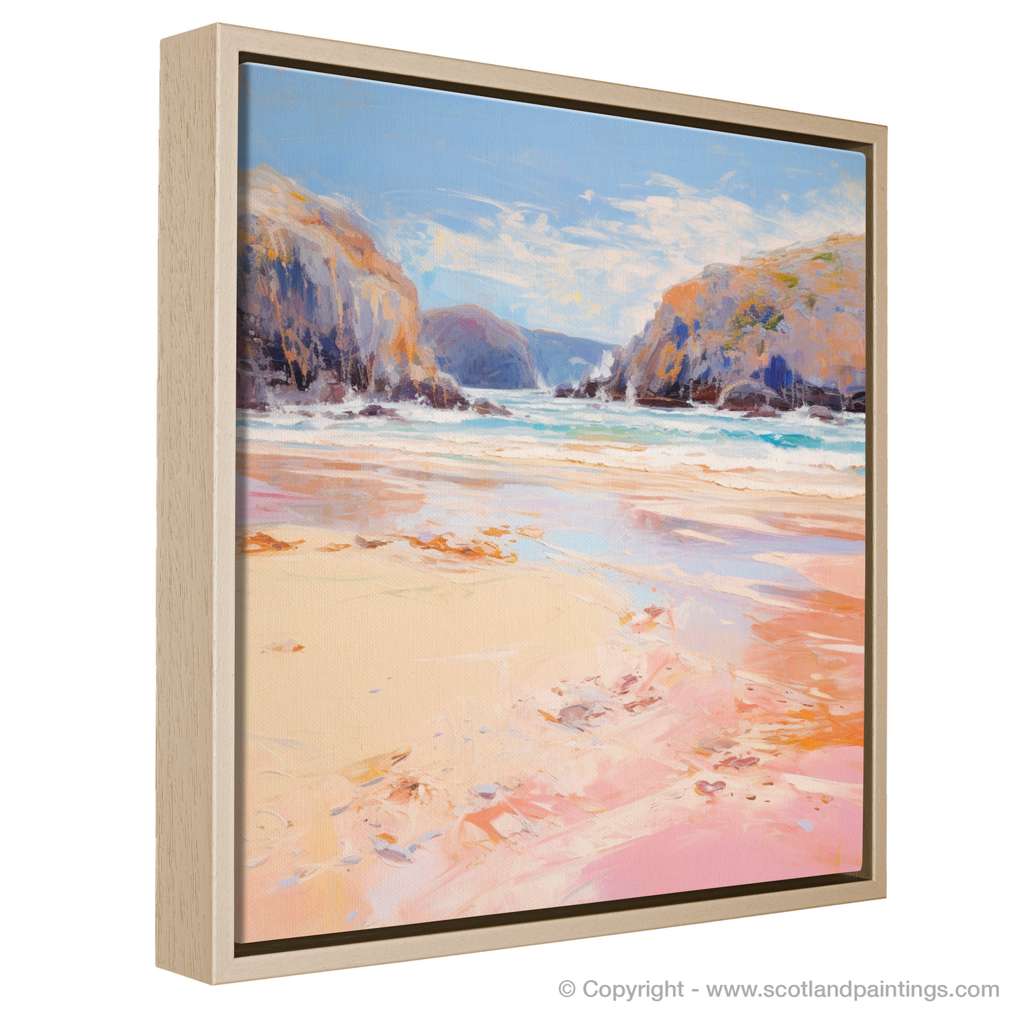 Painting and Art Print of Sandwood Bay, Sutherland in summer entitled "Summer Solitude at Sandwood Bay".