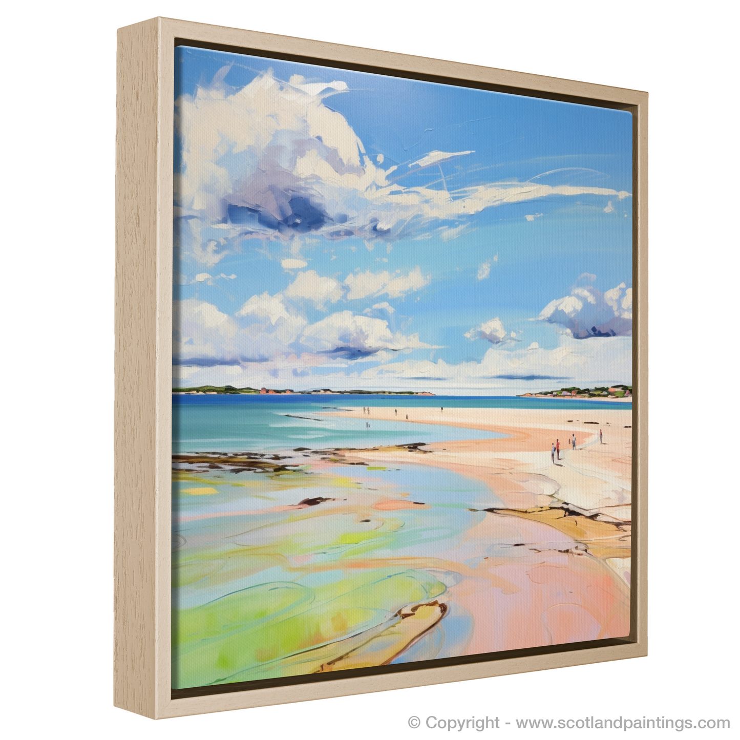 Painting and Art Print of Longniddry Beach, East Lothian in summer entitled "Summer Serenity at Longniddry Beach".