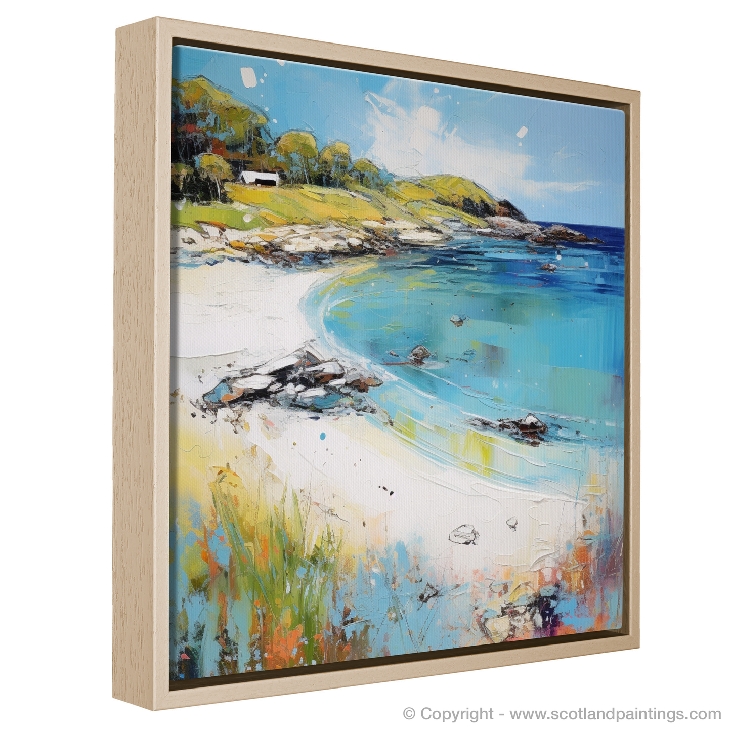 Painting and Art Print of Calgary Bay, Isle of Mull in summer entitled "Summer Serenade at Calgary Bay, Isle of Mull".