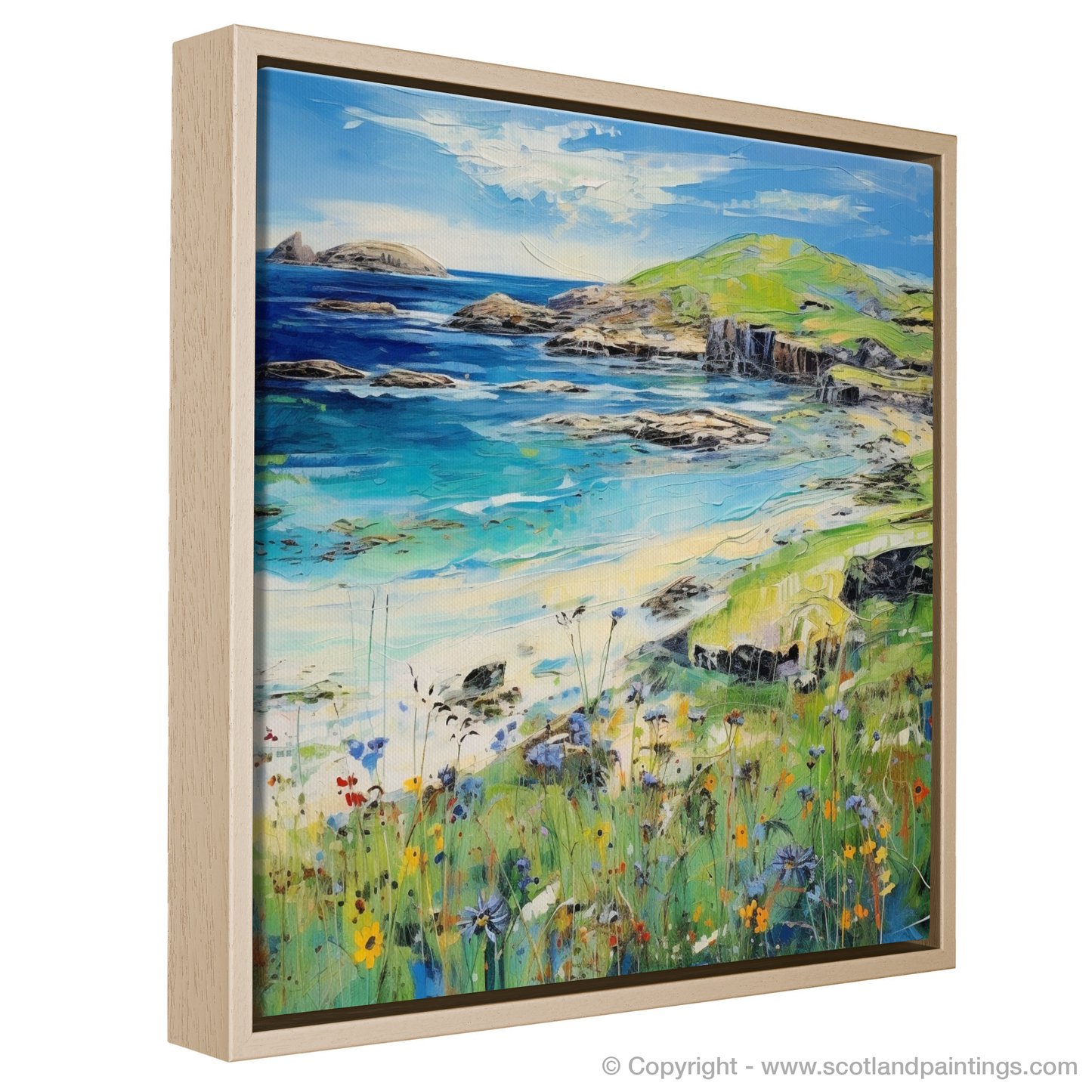 Painting and Art Print of Calgary Bay, Isle of Mull in summer entitled "Summer Serenade at Calgary Bay".