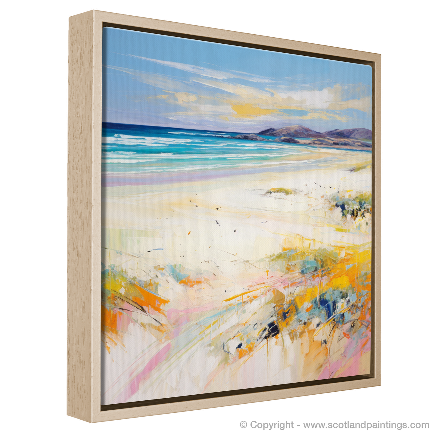 Painting and Art Print of Luskentyre Sands, Isle of Lewis in summer entitled "Summer's Symphony on Luskentyre Sands".