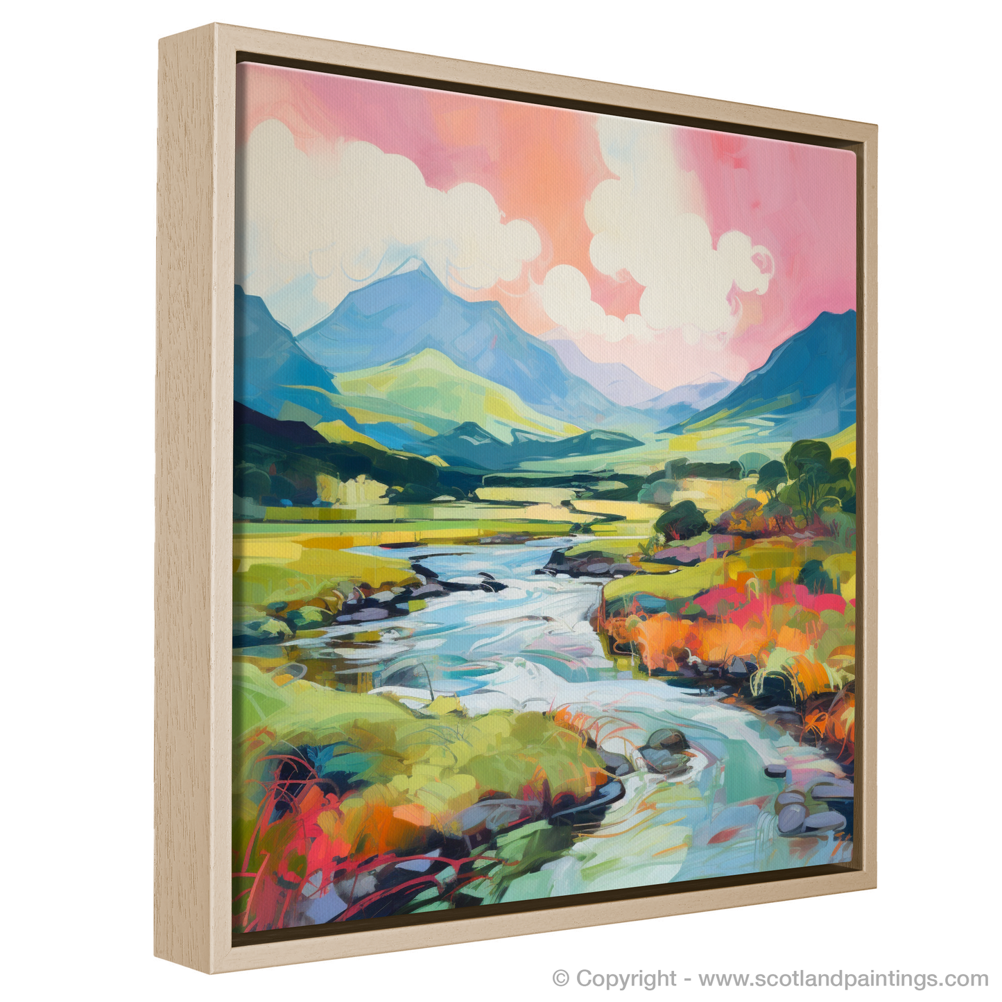 Painting and Art Print of Glen Sannox, Isle of Arran in summer entitled "Summer Symphony in Glen Sannox".