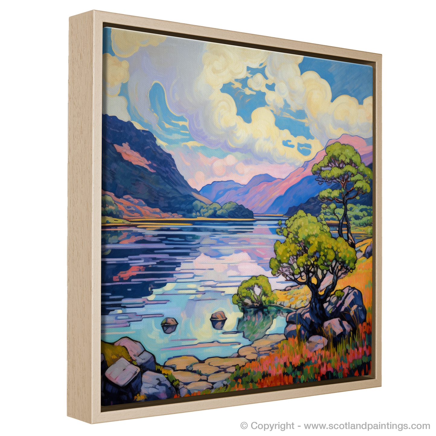 Painting and Art Print of Loch Morar, Highlands in summer entitled "Summer Serenade at Loch Morar".