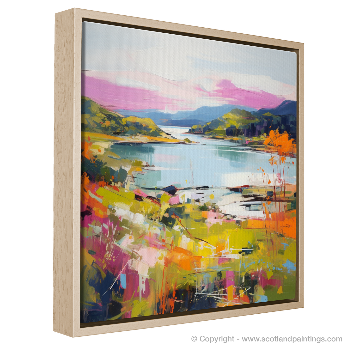 Painting and Art Print of Loch Morar, Highlands in summer entitled "Summer Splendour at Loch Morar".