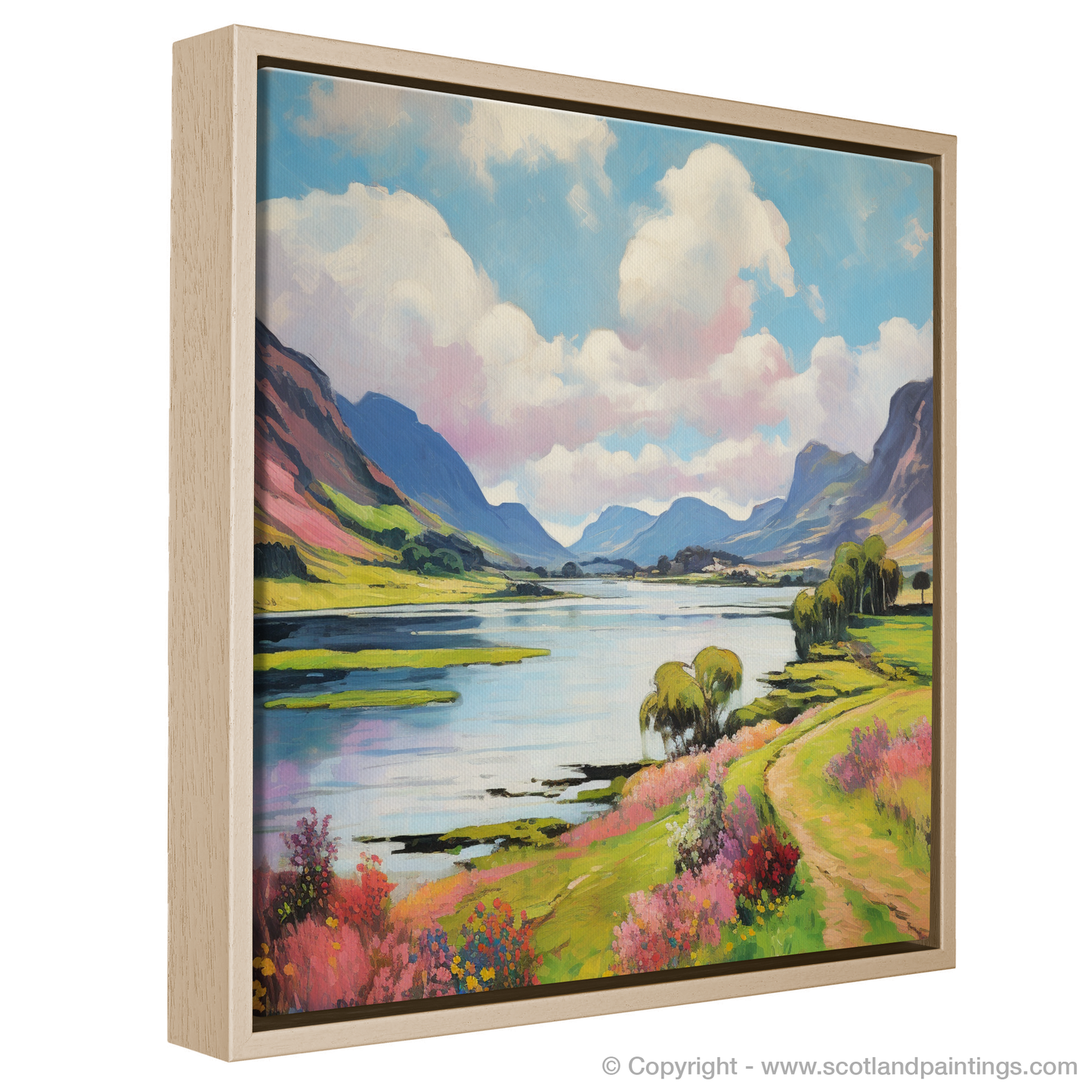 Painting and Art Print of Loch Leven, Highlands in summer entitled "Summer Splendour at Loch Leven".