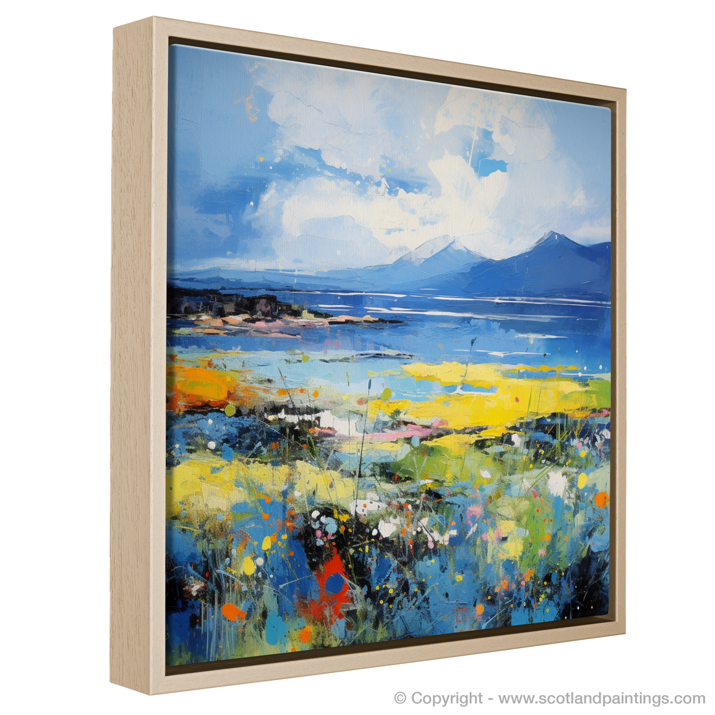 Painting and Art Print of Isle of Arran, Firth of Clyde in summer. Abstract Arran Summerscape.
