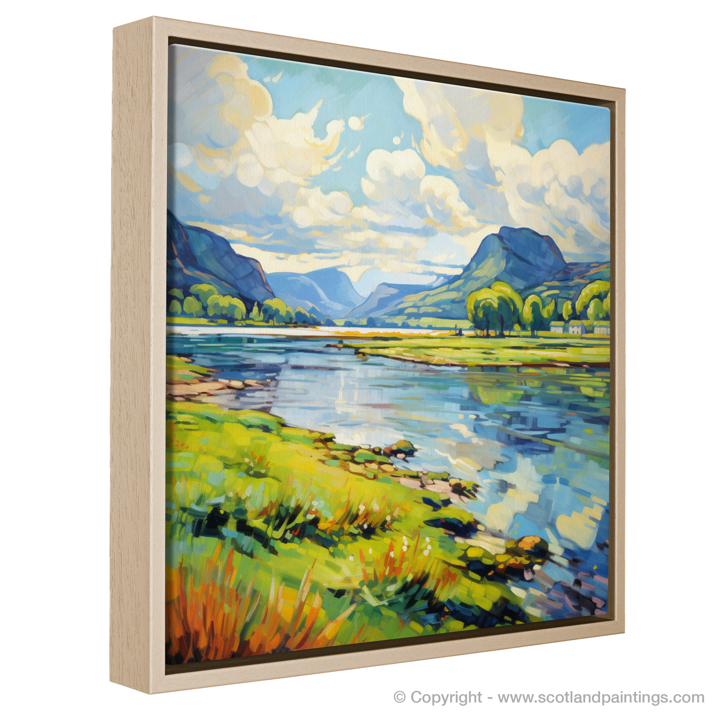 Painting and Art Print of Loch Leven, Perth and Kinross in summer entitled "Summer Serenade at Loch Leven".