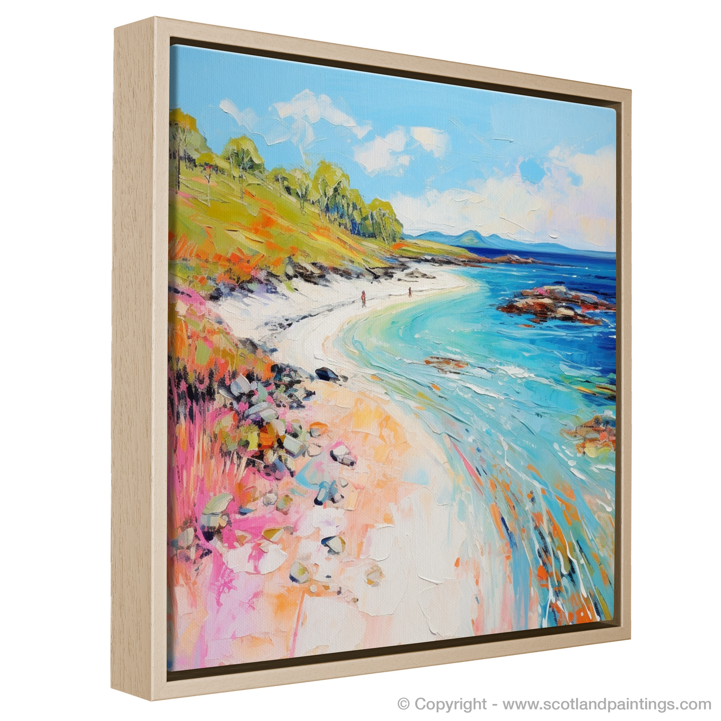 Painting and Art Print of Coral Beach, Isle of Skye in summer entitled "Summer Serenity at Coral Beach".