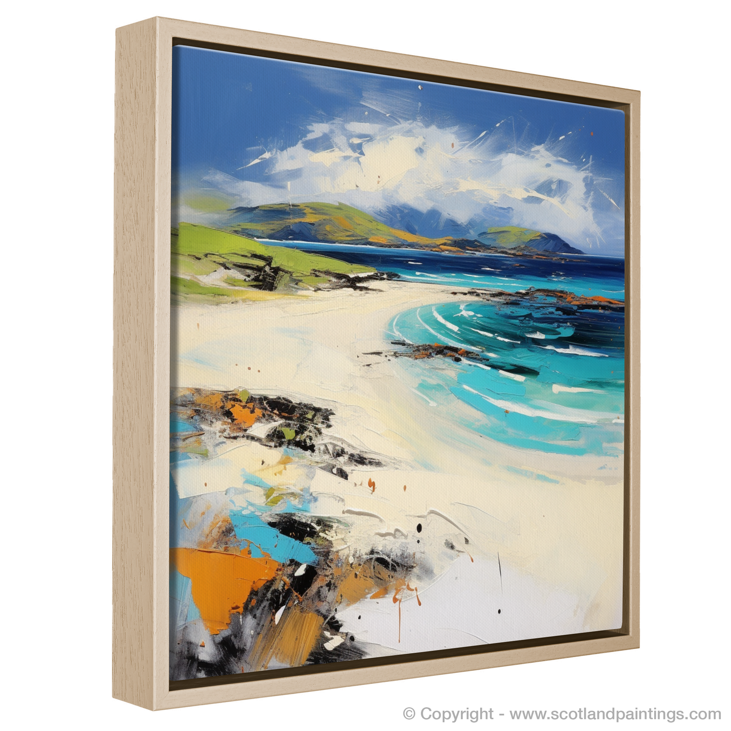 Painting and Art Print of Scarista Beach, Isle of Harris in summer entitled "Abstract Essence of Scarista Beach".