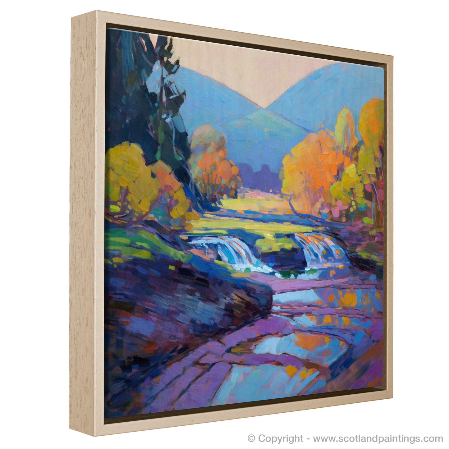 Autumn's Cascade: The Stepping Stones Waterfall of Arran