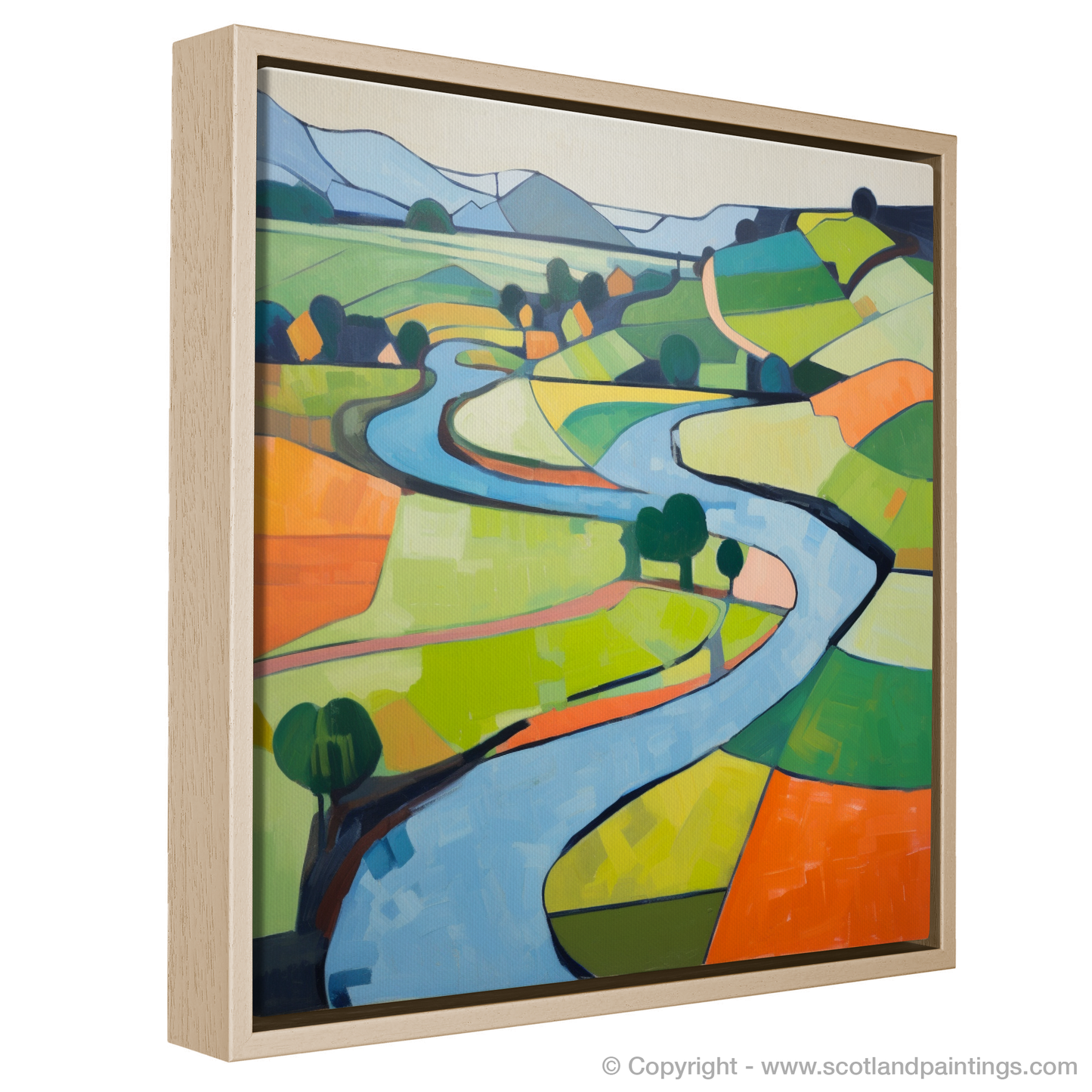 Painting and Art Print of River Tweed, Scottish Borders in summer. Summer Serenade of River Tweed.