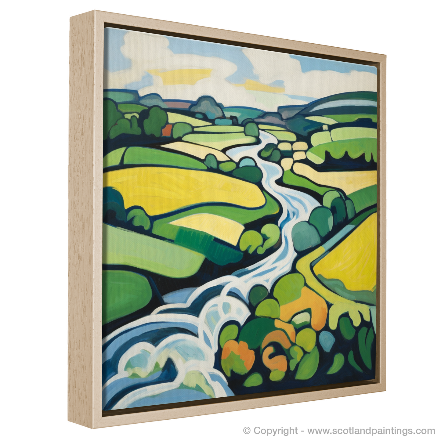 Painting and Art Print of River Tweed, Scottish Borders in summer. Summer Symphony on the River Tweed.