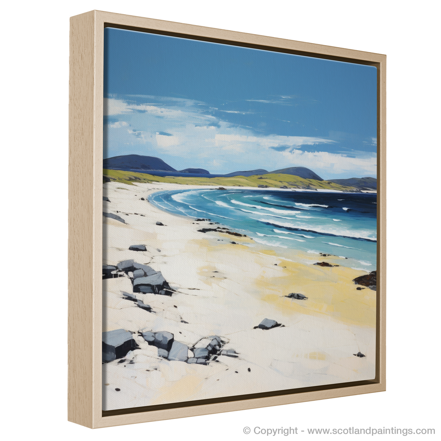 Painting and Art Print of Scarista Beach, Isle of Harris in summer entitled "Summer Splendour at Scarista Beach".