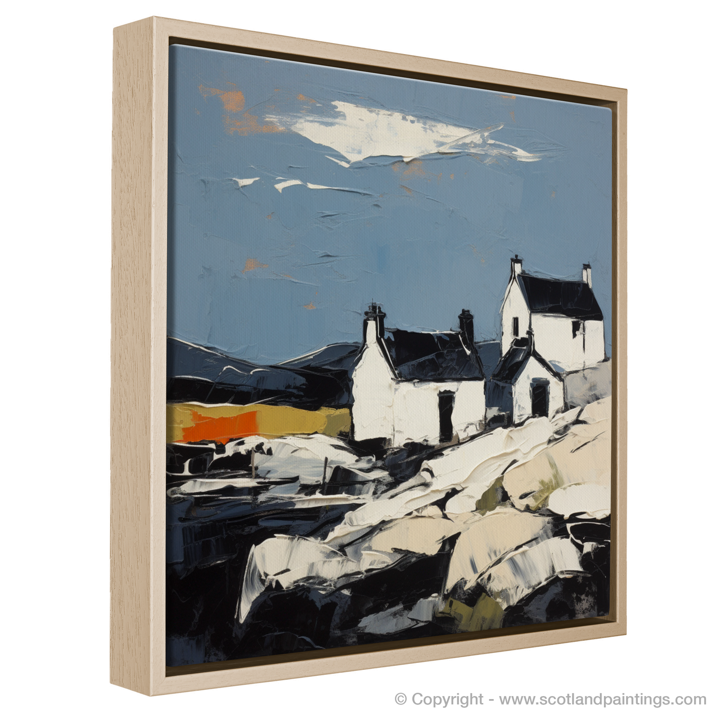 Painting and Art Print of Isle of Barra, Outer Hebrides entitled "Barra's Rugged Charm: An Expressionist Homage to the Outer Hebrides".