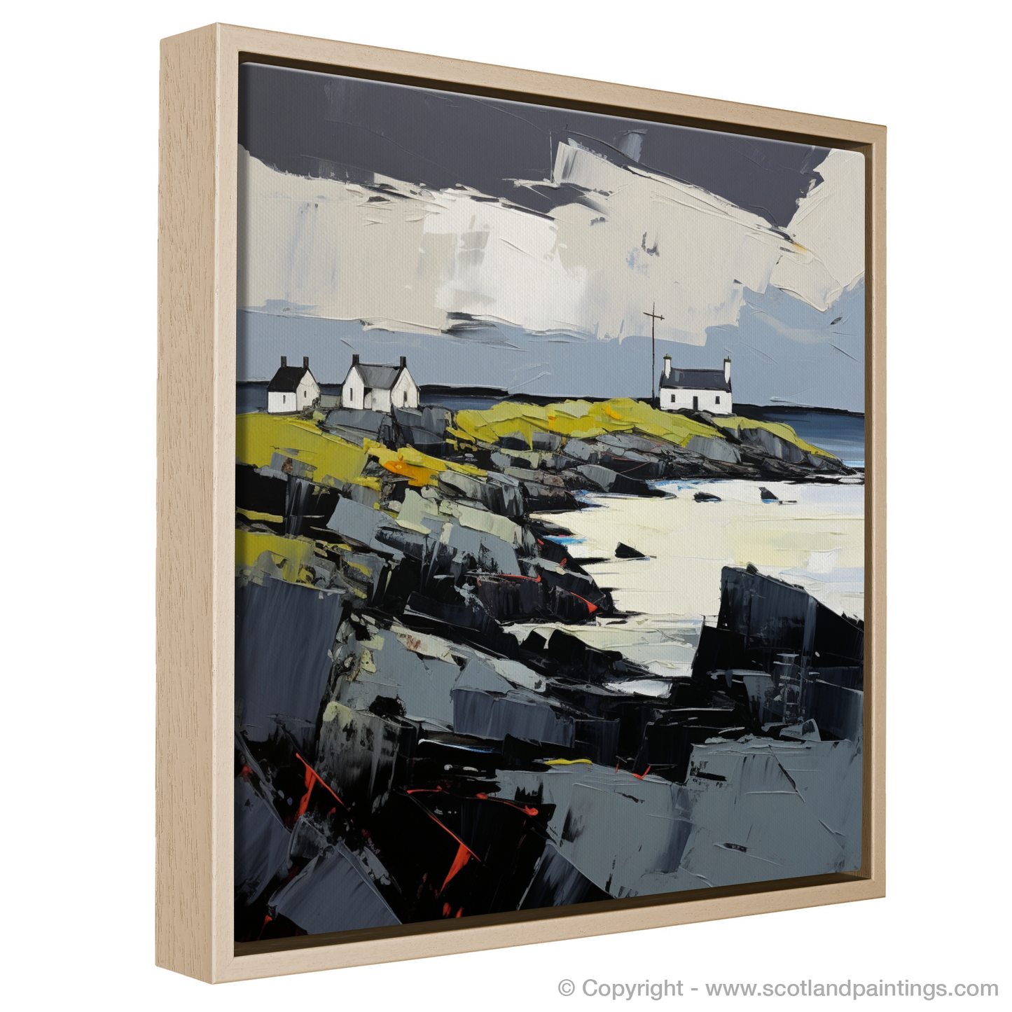 Painting and Art Print of Isle of Barra, Outer Hebrides. Isle of Barra: An Expressionist Ode to the Hebridean Wild.