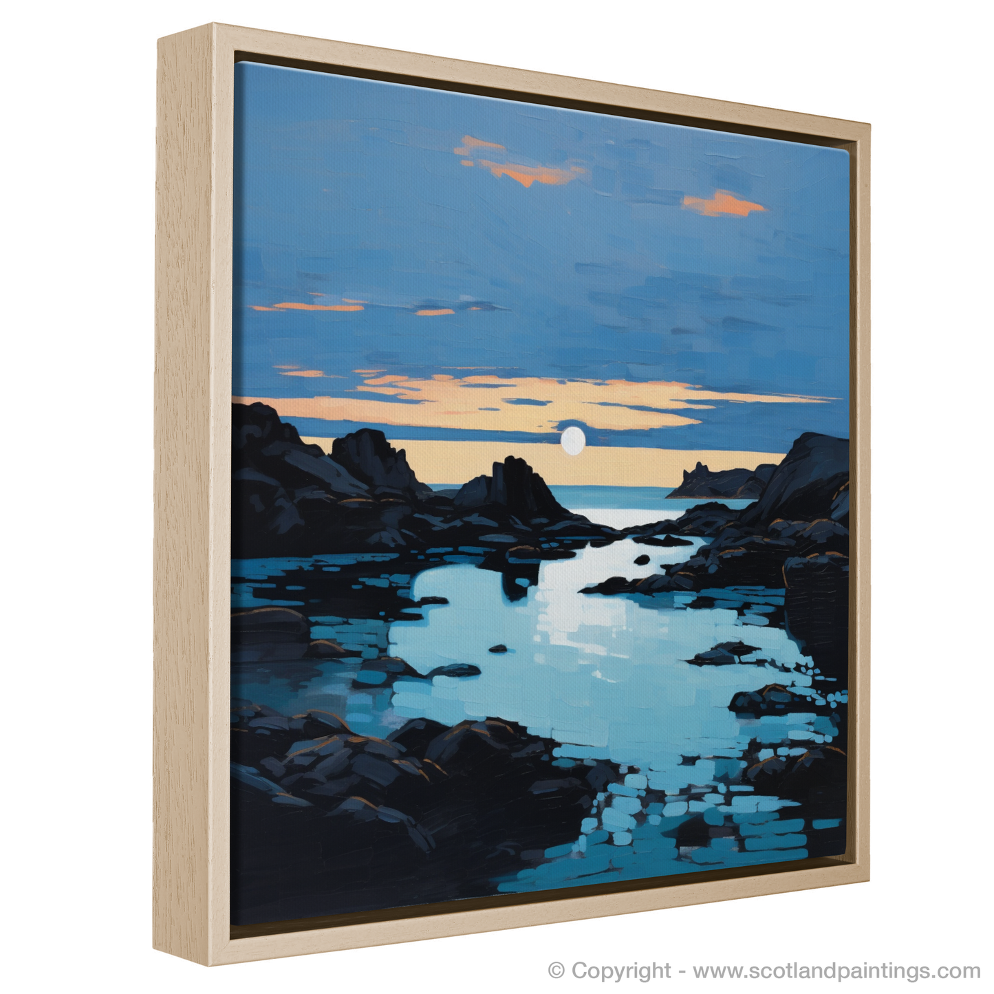 Painting and Art Print of Achmelvich Bay at dusk entitled "Twilight Serenade at Achmelvich Bay".