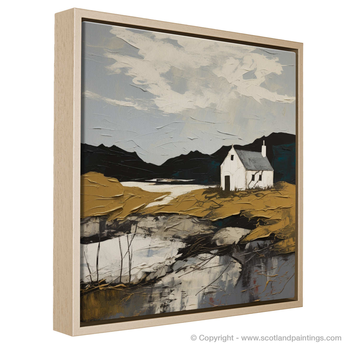 Painting and Art Print of Isle of Barra, Outer Hebrides entitled "Isle of Barra: Expressionist Ode to Scotland's Wild Terrain".