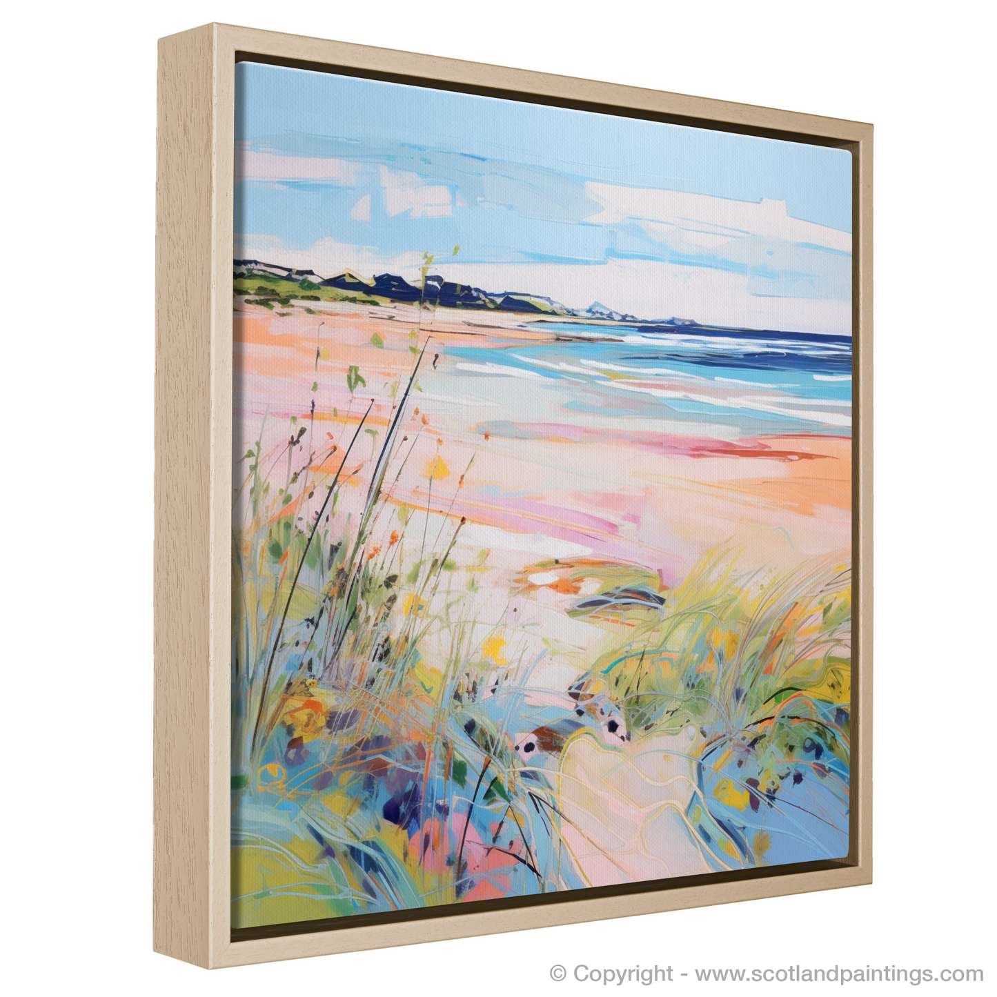 Painting and Art Print of Longniddry Beach, East Lothian in summer entitled "Summer Symphony at Longniddry Beach".