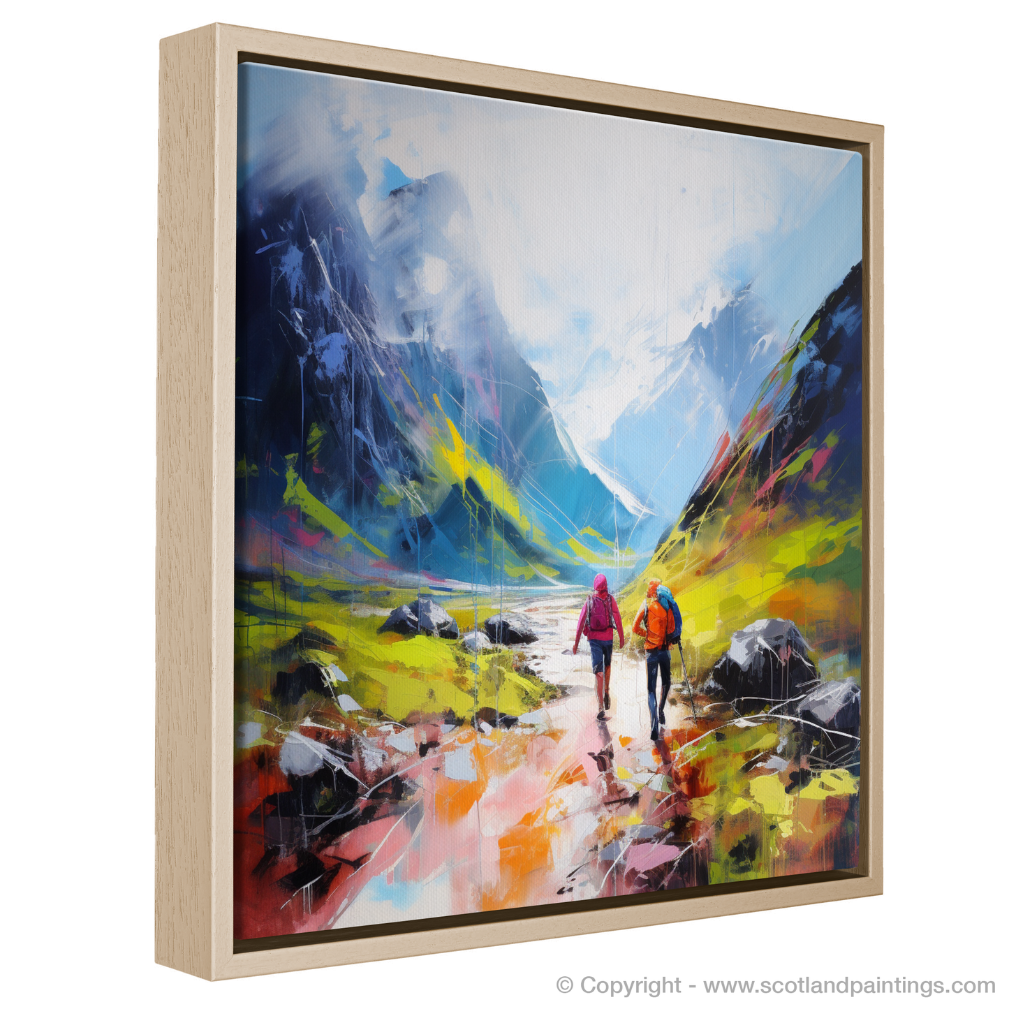 Hikers' Odyssey Through Abstract Glencoe