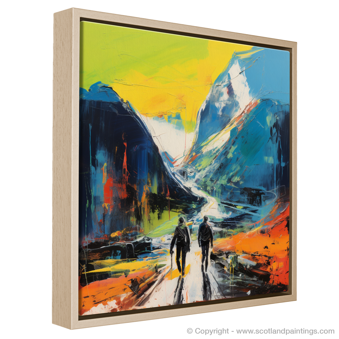 Highland Rhapsody: An Abstract Impression of Glencoe Hikers