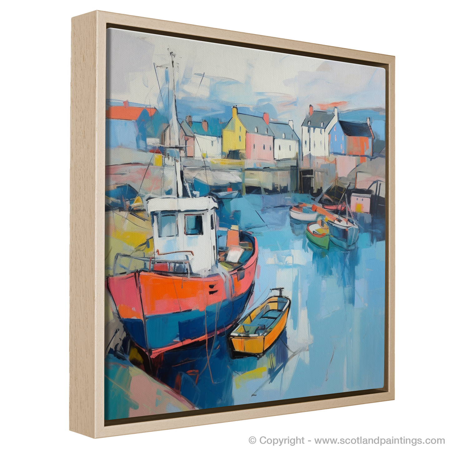 Millport Harbour Reverie - A Dance of Sea and Colour in Abstract Expressionism