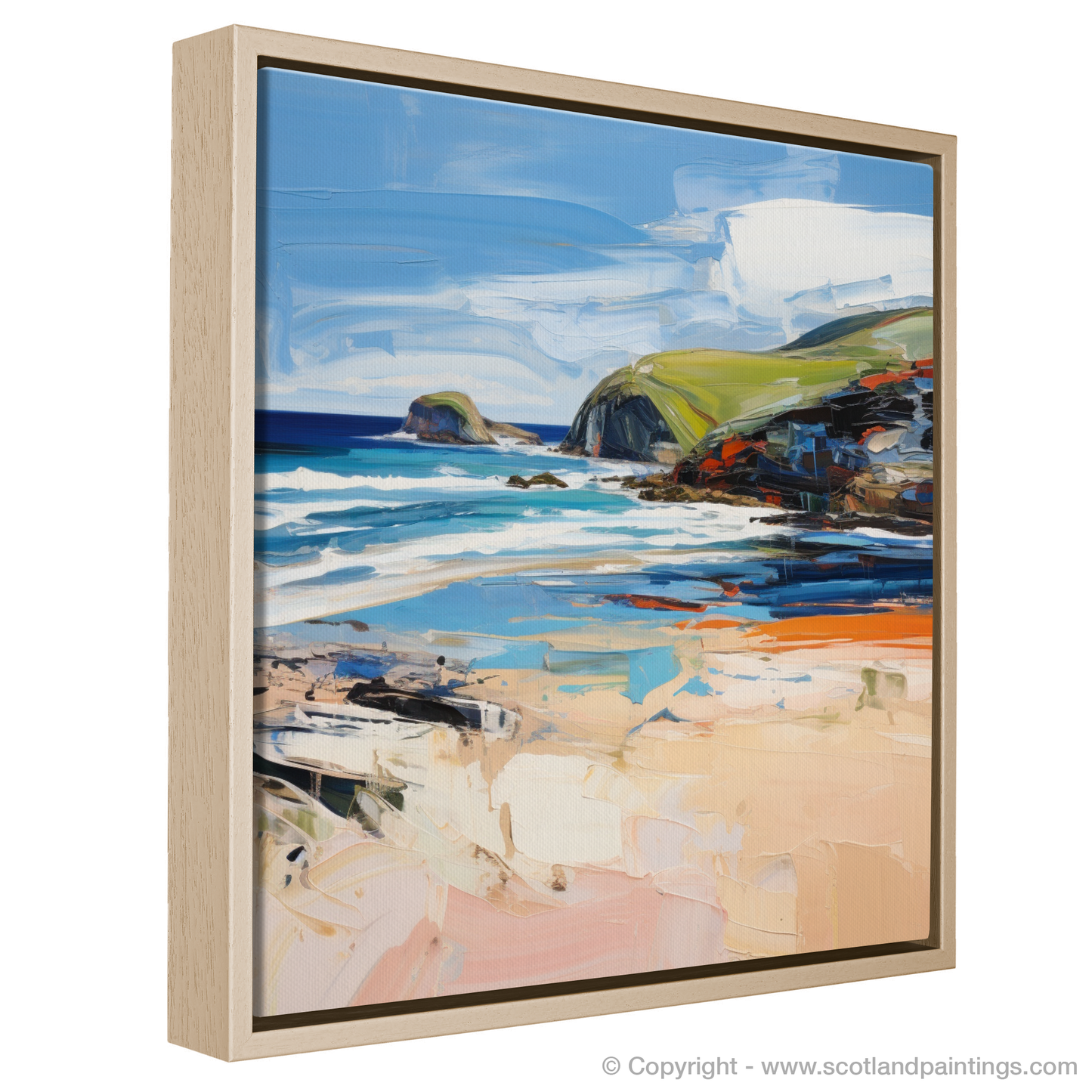 Painting and Art Print of Sandwood Bay, Sutherland entitled "Wild Rhythms of Sandwood Bay".