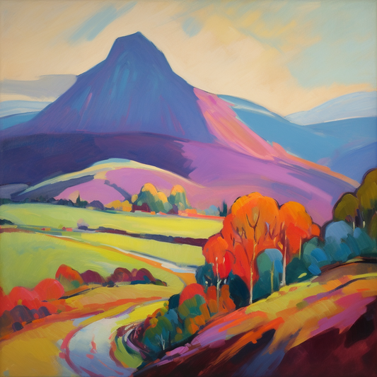 A painting of Beinn a' Chròin in Scotland