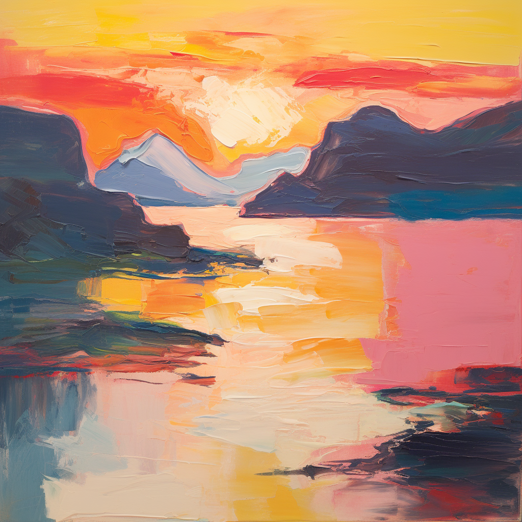 A painting of Shieldaig Bay in Scotland.