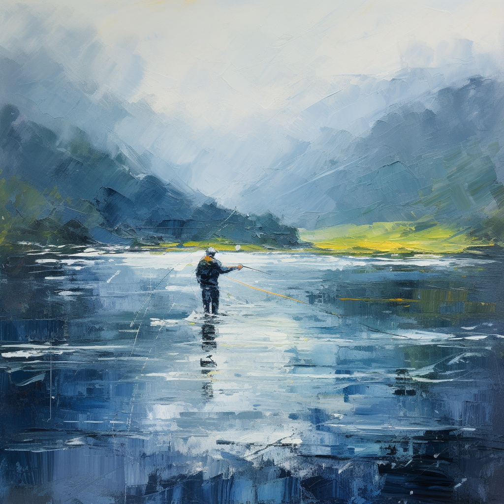 A painting of Loch Awe in Scotland.