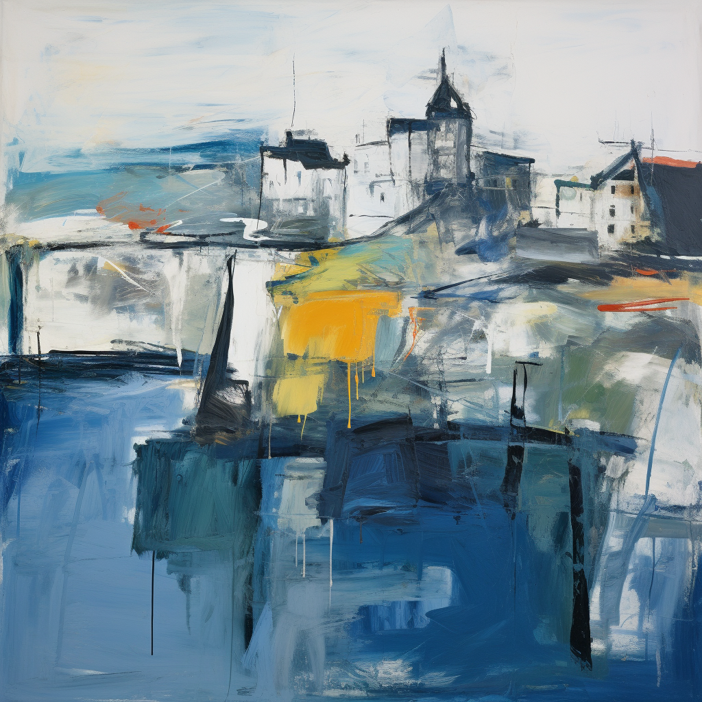 A painting of Kirkcaldy in Scotland.