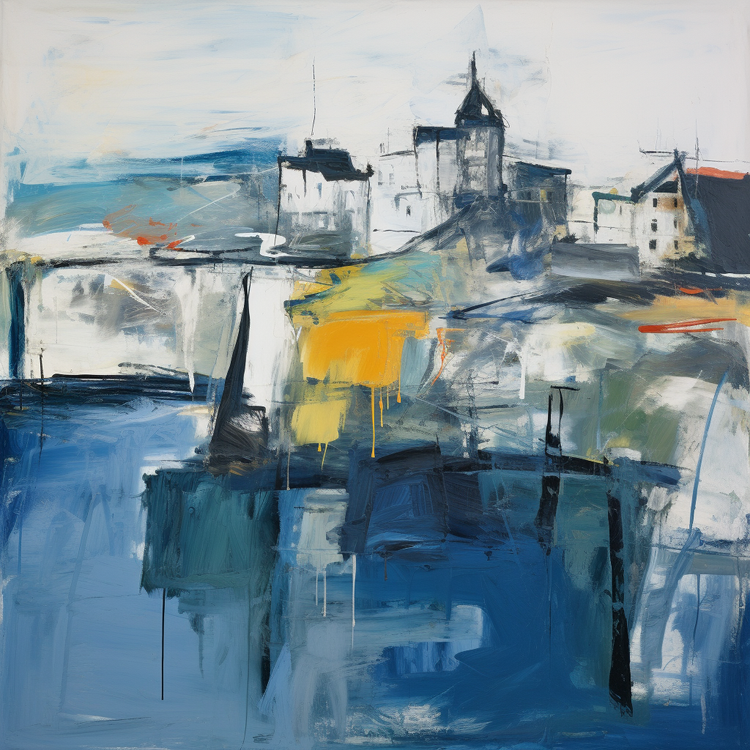 A painting of Kirkcaldy in Scotland.