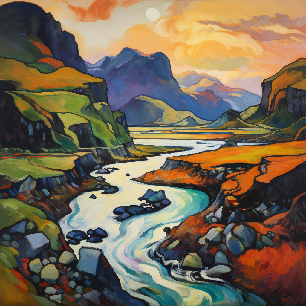 A painting of Càrn an t-Sagairt Mòr in Scotland.