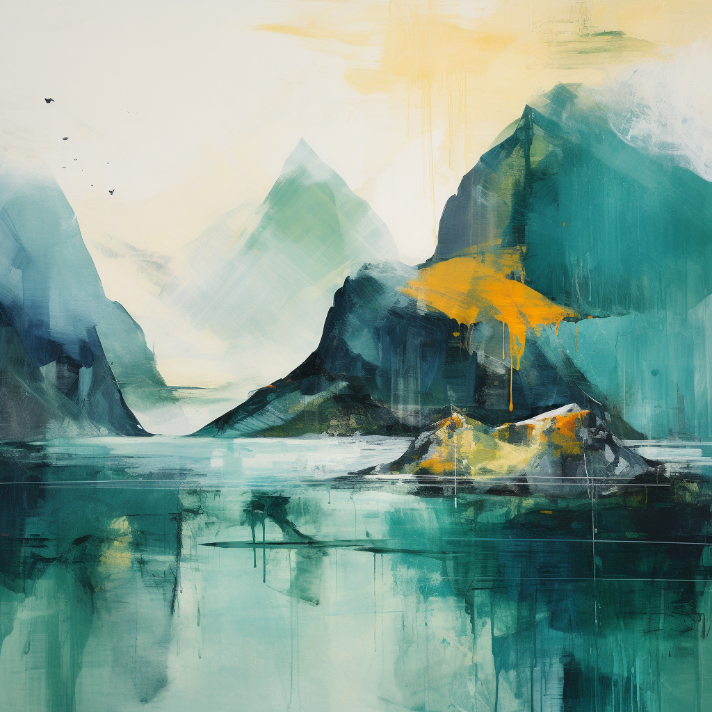 A painting of St Kilda in Scotland.