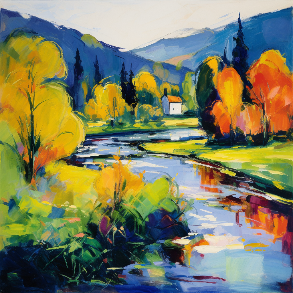 A painting of Dunkeld in Scotland.