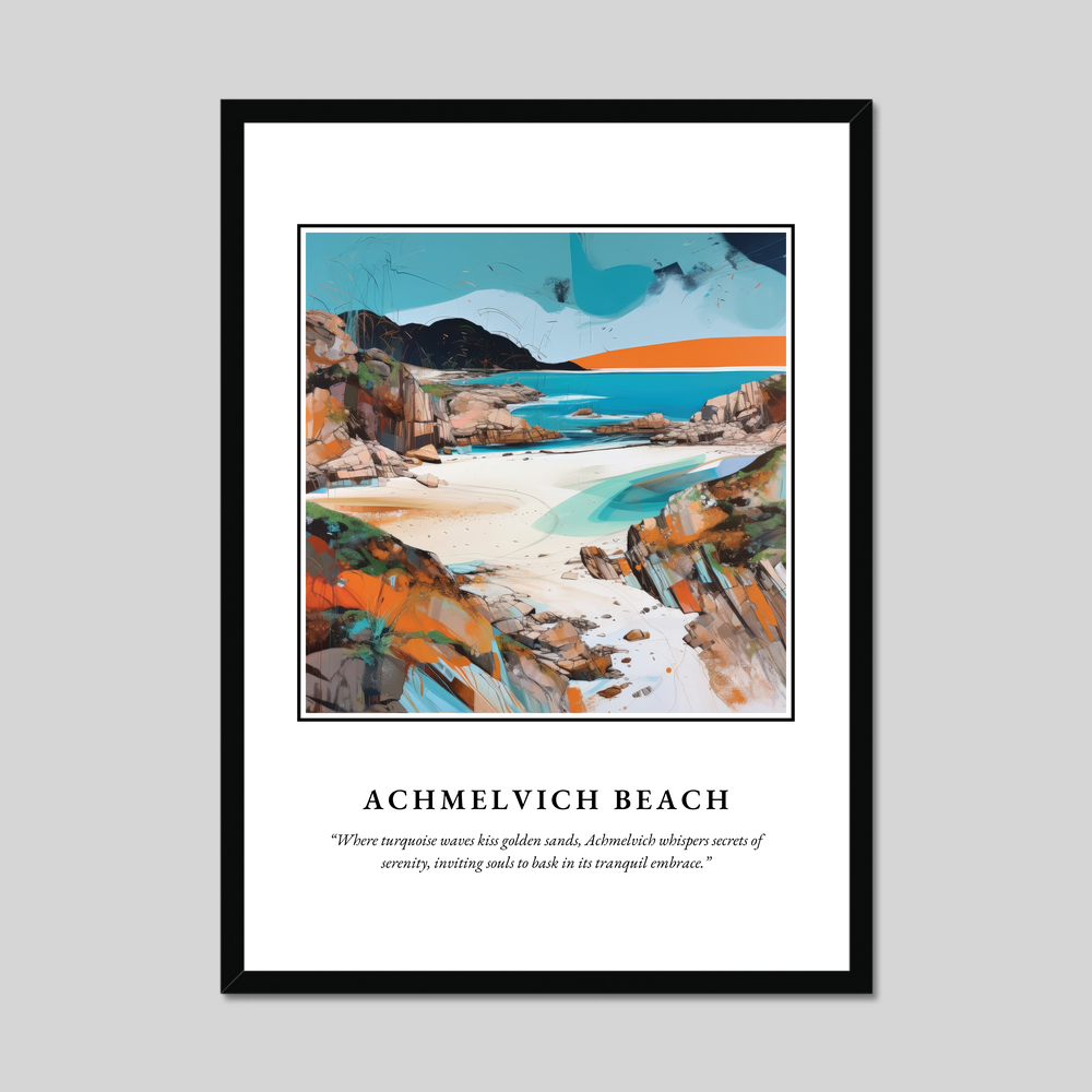 Achmelvich Beach - Framed Poster Print