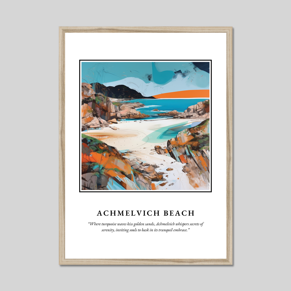 Achmelvich Beach - Framed Poster Print
