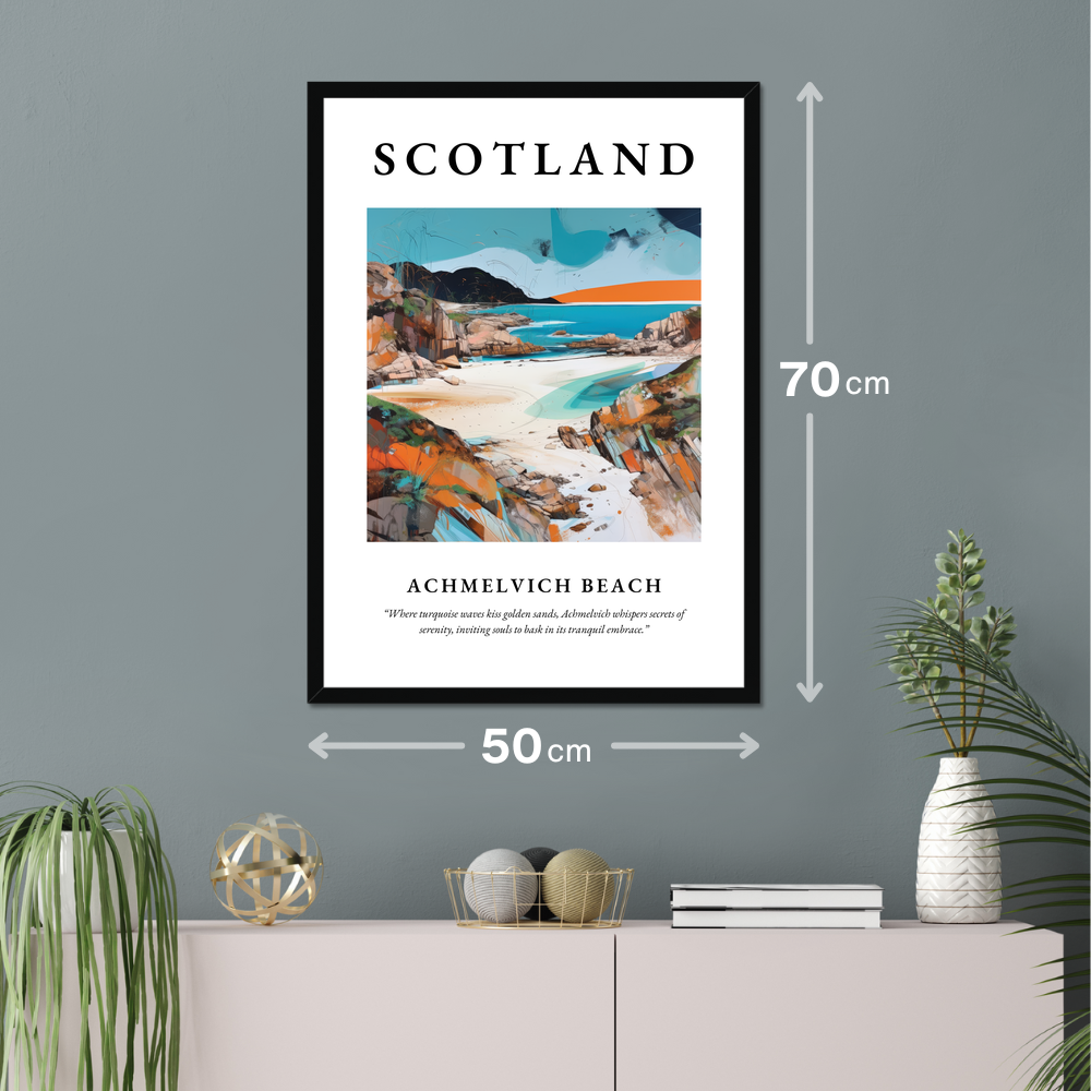 Achmelvich Beach - Framed Poster Print