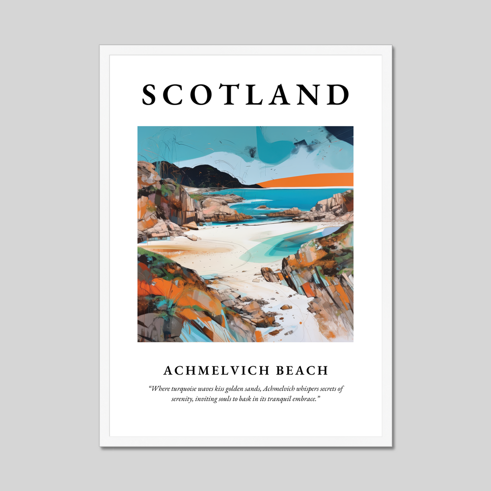 Achmelvich Beach - Framed Poster Print