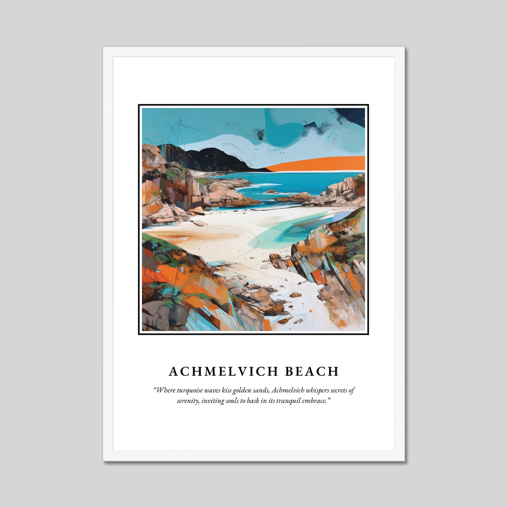 Achmelvich Beach - Framed Poster Print
