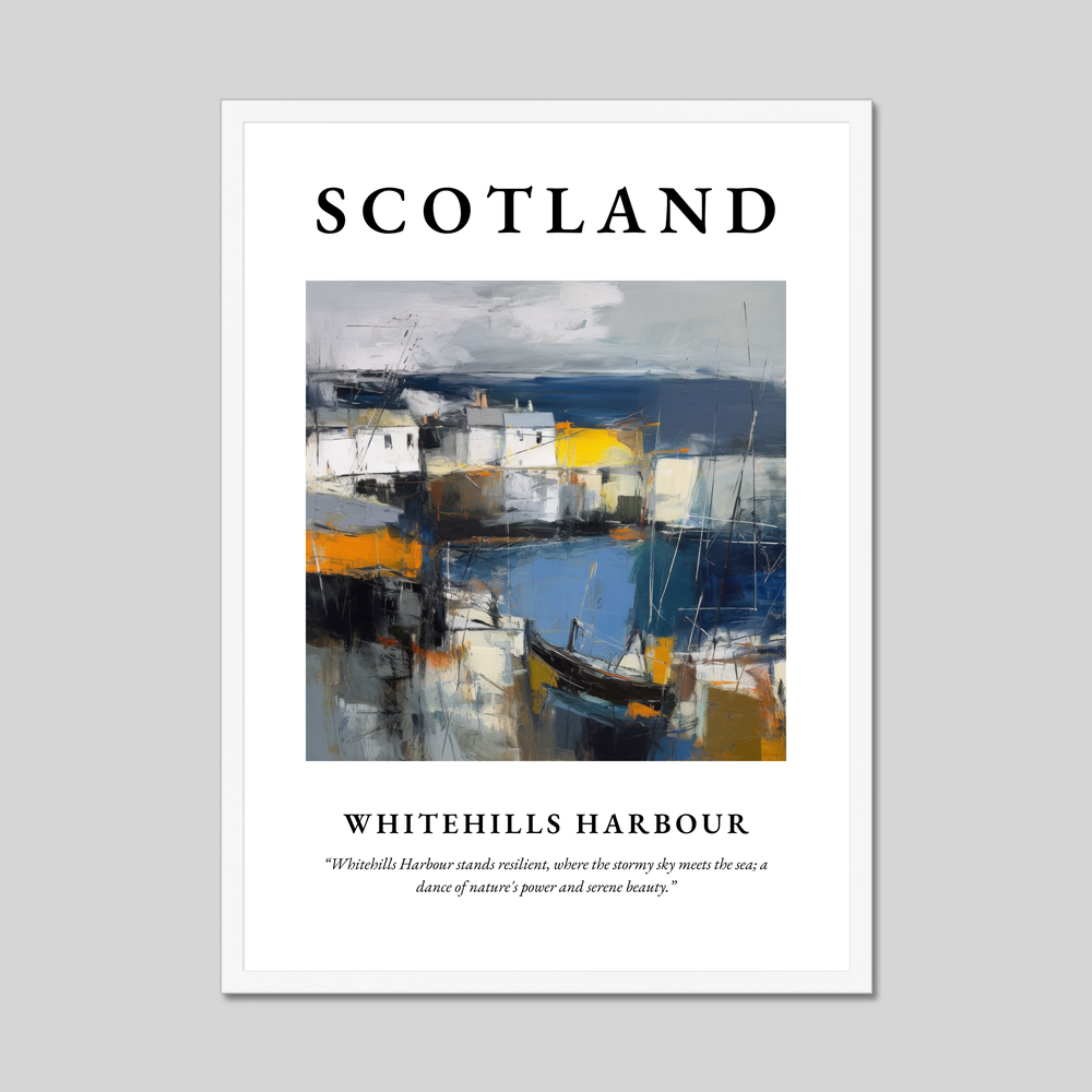 Poster in a white frame with the word Scotland