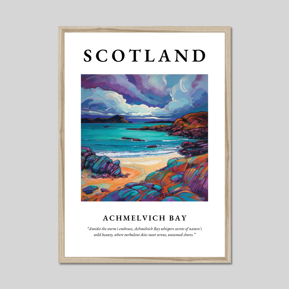 Poster in a natural frame with the word Scotland