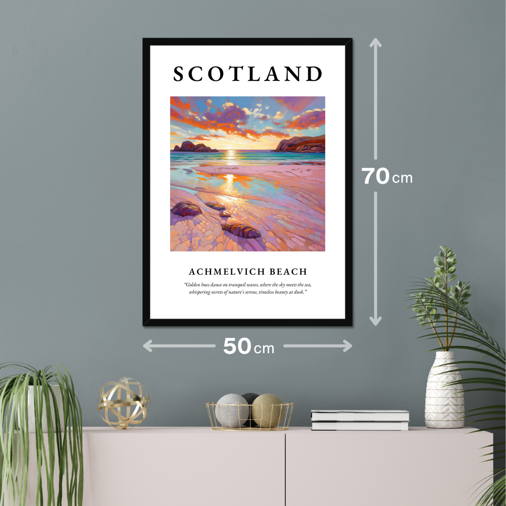 Poster of Achmelvich Beach hanging on a wall