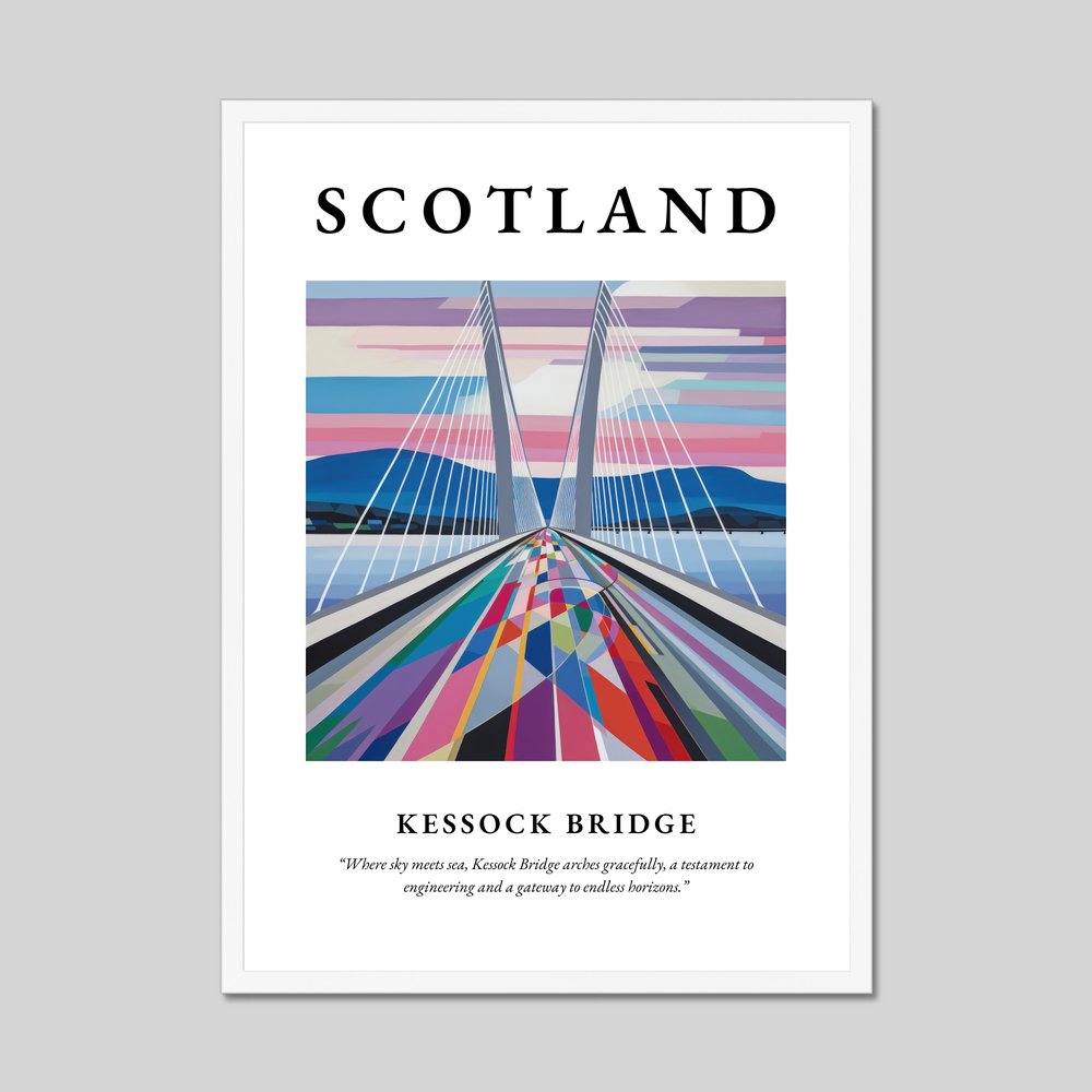 Poster in a white frame with the word Scotland