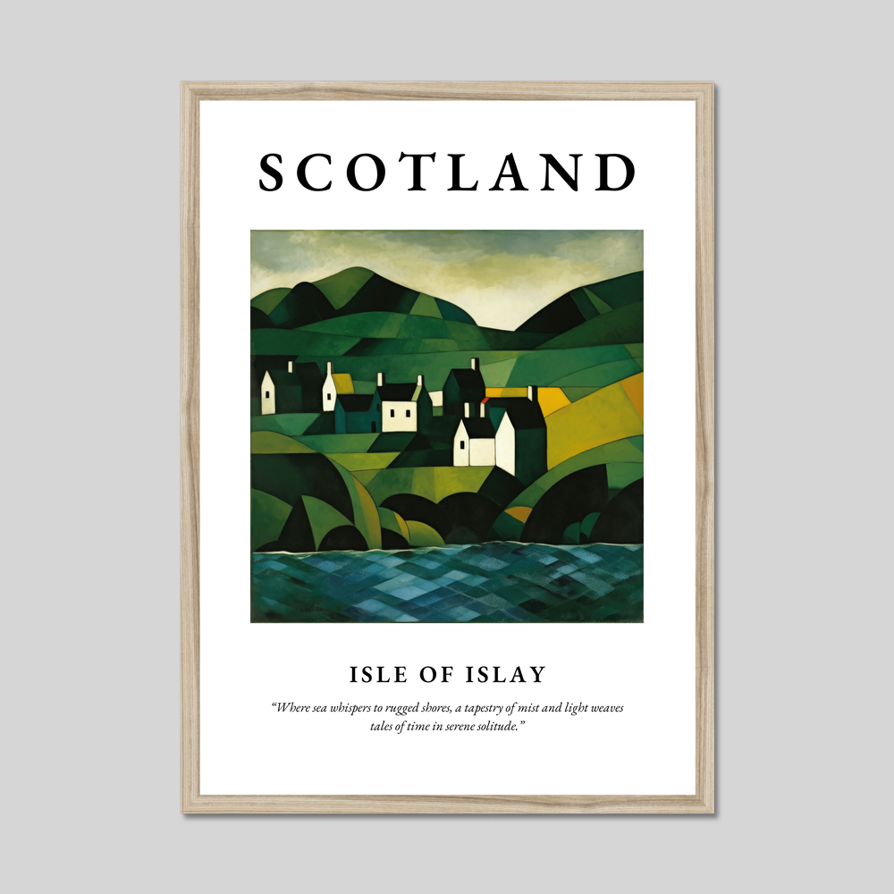 Poster in a natural frame with the word Scotland