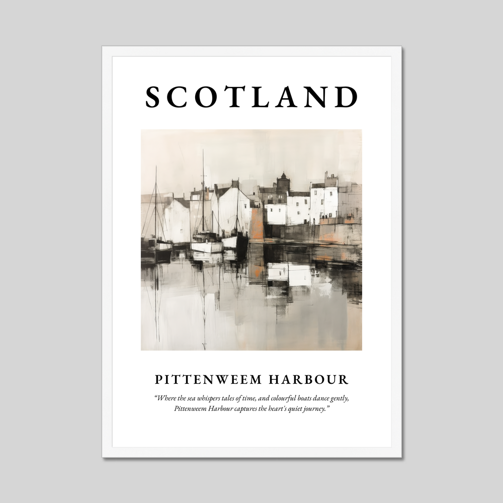 Poster in a white frame with the word Scotland