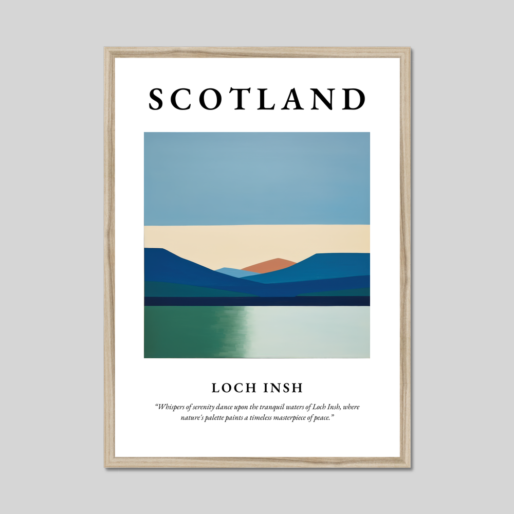 Poster in a natural frame with the word Scotland
