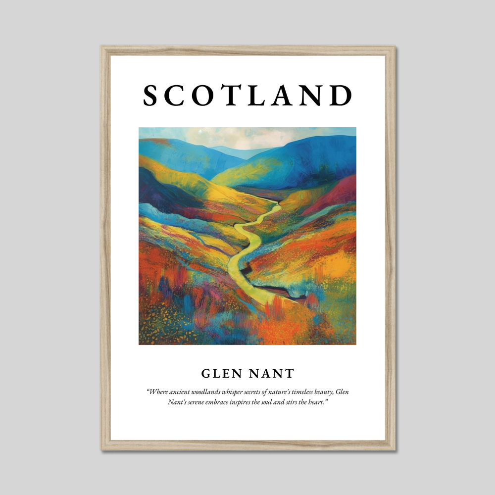 Poster in a natural frame with the word Scotland