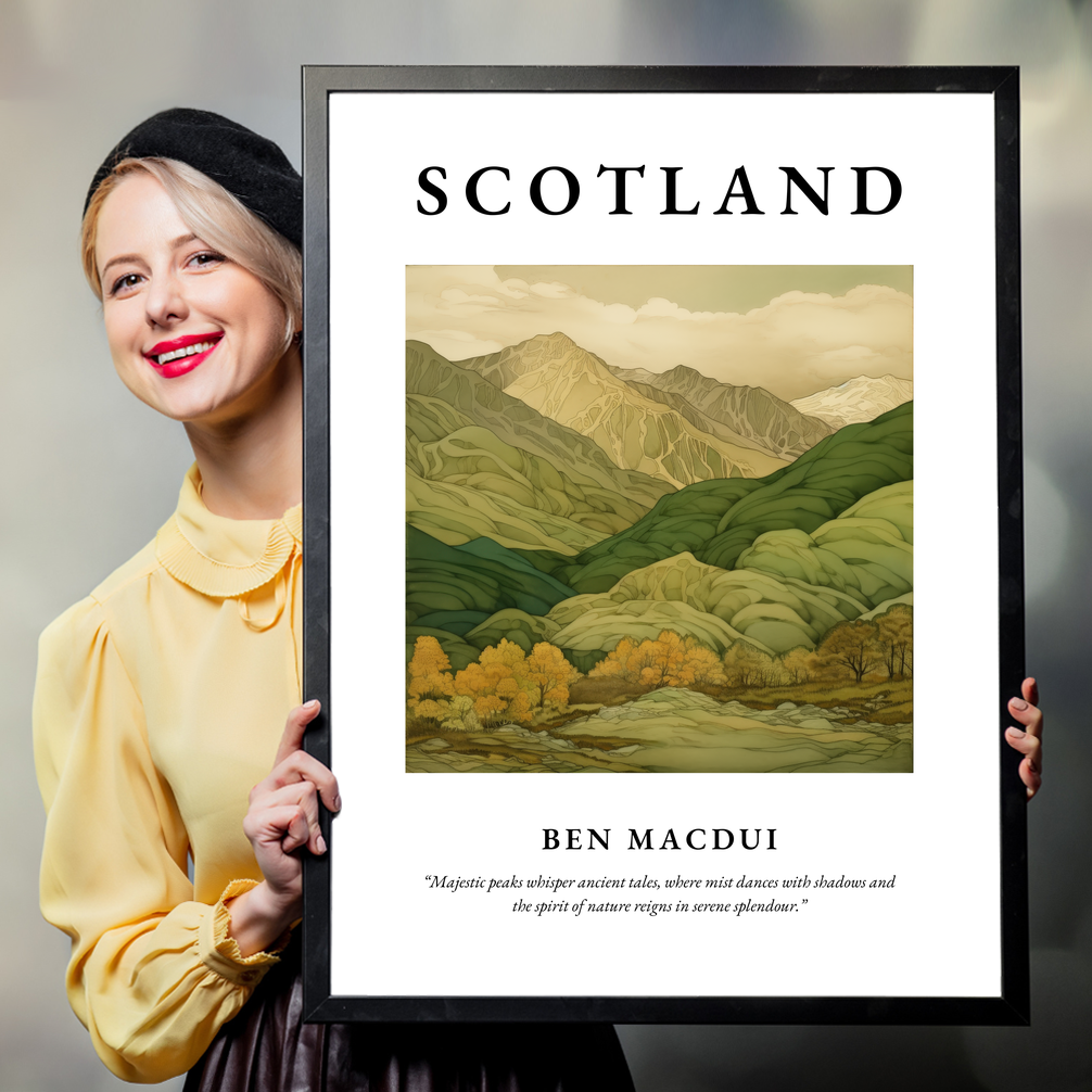 Person holding a poster of Ben Macdui