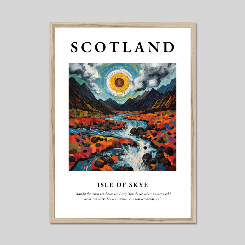 Poster in a natural frame with the word Scotland